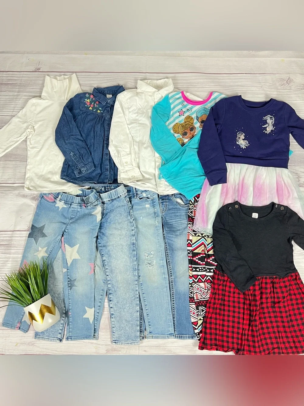 Girls 5T Fall Winter Clothing Bundle Disney Frozen Gap Lot 🍁